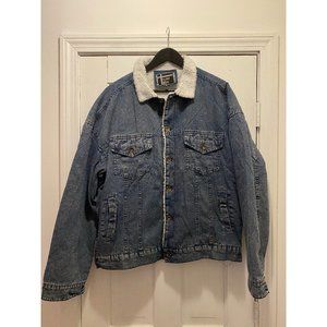Faux lined chambray jean jacket